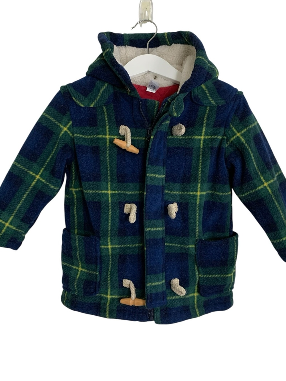 Gap Toddler Plaid Fleece Duffle Coat Toggle